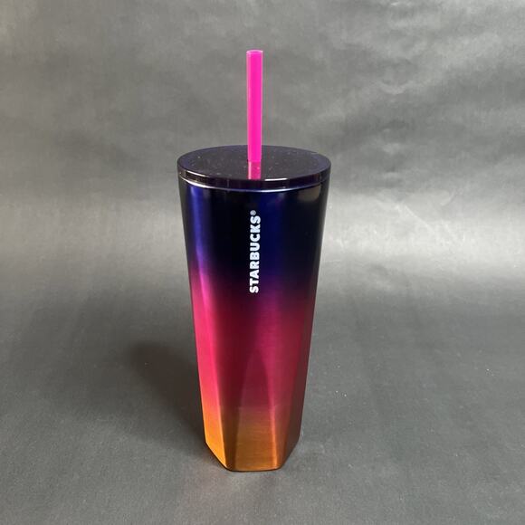 Starbucks 2022 Ombre Tumbler-24 oz Stainless Steel, Summer Cup, square bottom - Picture 1 of 9